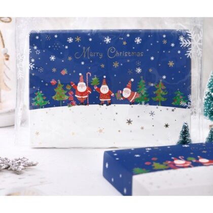 กล่องขนม ของขวัญ แบ่ง2ช่อง คริสต์มาส Chritmas น้ำเงิน (CT01） รหัส CT01 | BoxDee