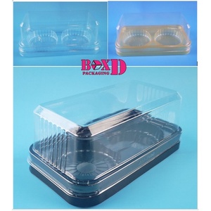 กล่องพลาสติกใส 2 ช่อง กล่องพลาสติก กล่องเค้กแนวเกาหลี (แพค20ใบ) XX061