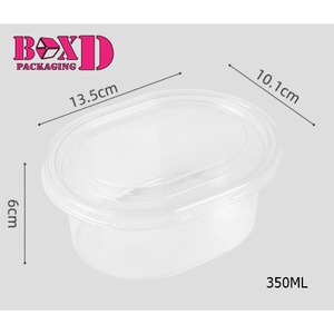 กล่องพลาสติกใสวงรี พร้อมฝาปิด (แพค 20 ใบ) 350ml./500ml. U24