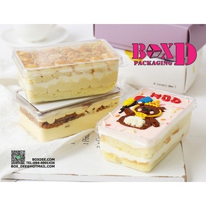 กล่องใส่ขนมเค้ก ทรงสี่เหลี่ยมผืนผ้า ขนาด7*11.5*4.5 ซม แพค 20ใบ (PVC31)