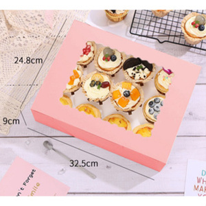 กล่องคัพเค้ก 4ช่อง 6ช่อง 12 ช่อง กล่องสีพร้อมฐานรอง (CC03)