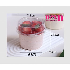 ถ้วยพลาสติกpet กล่องใส่ขนม พร้อมฝาปิด เต้าฮวย ชีสเค้ก มูสเค้ก แพค 20 ใบ (PVC39)