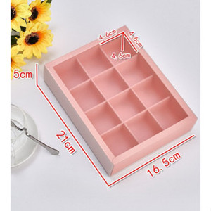 กล่องชมพู ฝาเลื่อนใส 3 ช่อง 4 ช่อง 9 ช่อง / Valentine's Day กล่องของขวัญ กล่องขนมแบ่งช่อง (AA17)
