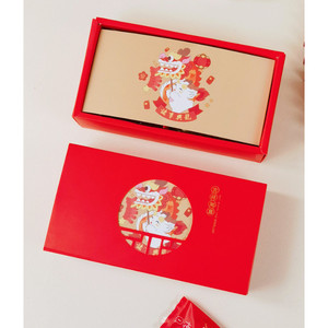 กล่องขนม 2 ช่องขนมไหว้พระจันทร์ ใส่ขนมเปี๊ยะ ขนาด 80-100 กรัม ตรุษจีน (CNY23)