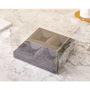 กล่องPVC กล่องคัพเค้กpvc+ฐานรอง 4 - 6 ช่อง ฐานรองช่องสี่เหลี่ยม(MOON06)