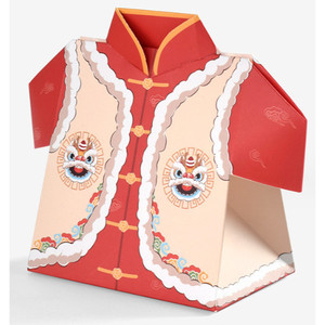 กล่องของขวัญ ขนม ช็อคโกแลต ลูกอม ตรุษจีน กล่องทรงเสื้อ(CNY50)