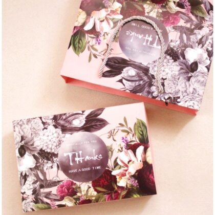 กล่องของขวัญ กล่องขนม กล่องไหว้พระจันทร์ เปี๊ยะ คุกกี้ ช็อคโกแลต (ดอกไม้ดำ)(MOON25)
