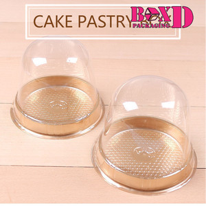 กล่องพลาสติกฝาโดมใส ฐานทอง A023 ขนาด 11*10.5cm แพค50ใบ ZZ062-50