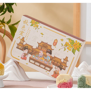 กล่องเค้ก กล่องของขวัญ ขนมไหว้พระจันทร์ 6 ช่อง (MOON280)