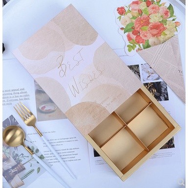 กล่องขนม 6 ช่อง กล่องใส่ขนมคุกกี้ กล่องของขวัญ (Wishes)(MOON58)