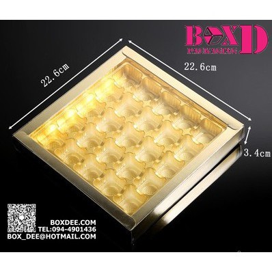 กล่องช็อคโกแลต 25 ช่อง พร้อมช่องพลาสติก A25 รหัส A25 | BoxDee