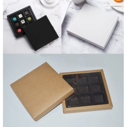 กล่องช็อคโกแลต พร้อมพลาสติก 9 ช่อง+ฝาใสครอบ รหัส AA15 | BoxDee