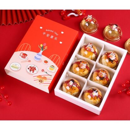 กล่องขนมไหว้พระจันทร์ ขนมเปี๊ยะ อาลัวดอกบัว 6 ช่อง (Baking time) (MOON47)