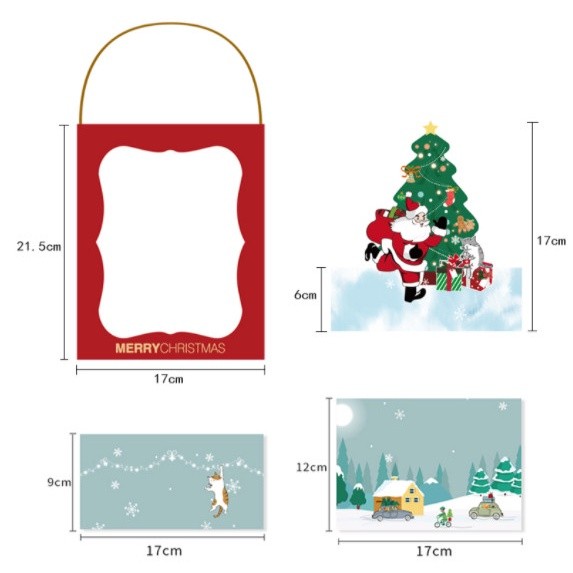 กล่องขนม ของขวัญ หูหิ้ว พร้อมกล่องแบ่งในตัว ลายคริสต์มาส Chritmas ซานต้า(CT19) รหัส CT19 รูปที่ 5 | BoxDee