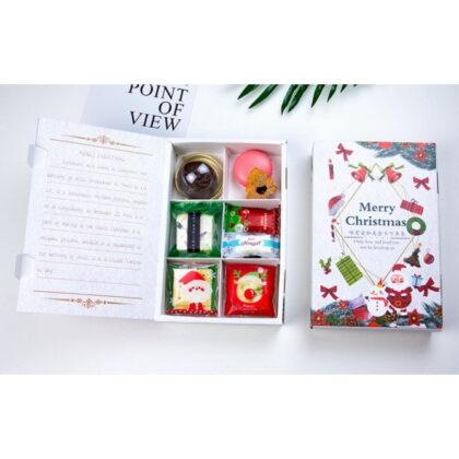 กล่องขนม กล่องของขวัญ แบ่ง6ช่อง กล่องคริสต์มาส Chritmas ฝาพับ （CT03） รหัส CT03 | BoxDee