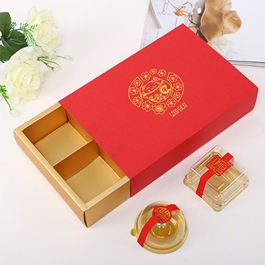 กล่องขนม 4ช่อง 6ช่อง กล่องขนมไหว้พระจันทร์ กล่องใส่ขนมคุกกี้ลายแมว(GOOD LUCK) (MOON109)