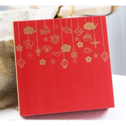 กล่องขนม4ช่อง 6 ช่อง ตรุษจีน ไหว้พระจันทร์ ขนาด 15x15 ซม. รหัส CNY2 | BoxDee
