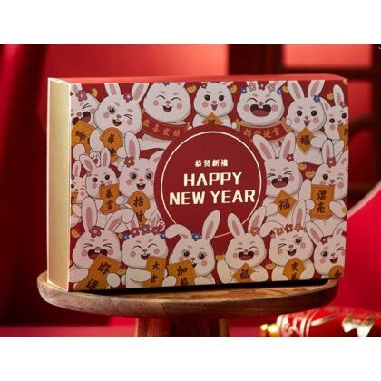 กล่องขนม 6 ช่อง ตรุษจีน(ลายกระต่าย) New Year ขนาด 15x22 ซม. รหัส CNY5 | BoxDee