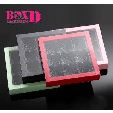 กล่องช็อคโกแลต 9 ช่อง พร้อมช่องพลาสติก A14 รหัส A14 | BoxDee