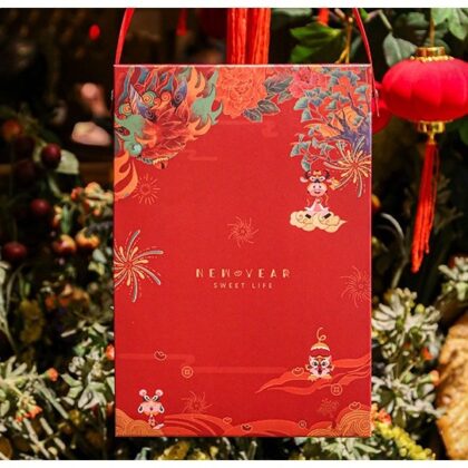 กล่องขนมคุกกี้ 6 ช่อง กล่องตรุษจีน หูหิ้ว รหัส CNY10 | BoxDee