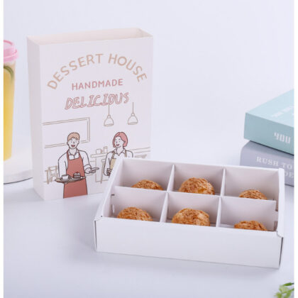 กล่องเค้ก แบ่งช่อง ขนมไหว้พระจันทร์ 6 ช่อง DESSERT (MOON210)