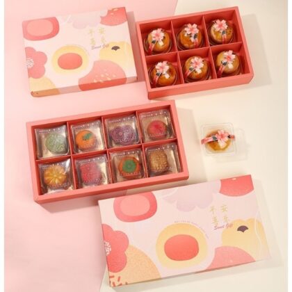 กล่องเค้ก ขนมไหว้พระจันทร์ 6 ช่อง 8 ช่อง ถุงหูหิ้ว ฝาครอบ sweet gift ( MOON188)