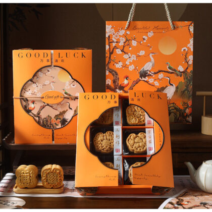 กล่องคุ๊กกี้ กล่องขนม แบ่ง 6 ช่อง+ถุง นก Goodluck (MOON201)