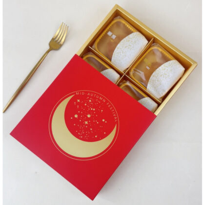 กล่องขนม4ช่อง ขนมไหว้พระจันทร์ ขนมเปี๊ยะ ขนาด 100 -125กรัม (MOON257)