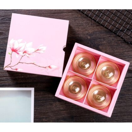 กล่อง4ช่อง6ช่องกล่อง คุ๊กกี้ ขนมไหว้พระจันทร์ (ชมพูดอกไม้)(MOON156)