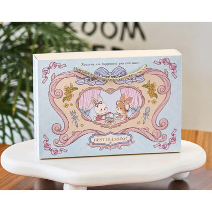 กล่องของขวัญ ขนม คุ๊กกี้ ปีใหม่ กล่อง 6 ช่อง กระต่ายพาสเทลหูหิ้ว (MOON282)