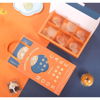 กล่องเค้ก กล่องของขวัญ ขนมไหว้พระจันทร์ ขนมเปี๊ยะ 6 ช่อง (MOON144)