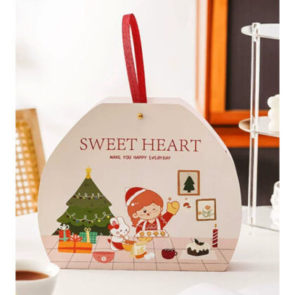 กล่องขนม กล่องคริสต์มาส Chritmas 6ช่อง หูหิ้ว sweet heart รหัส CT41 | BoxDee