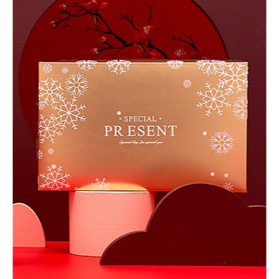 กล่องขนม ของขวัญ แบ่ง4ช่อง คริสต์มาส Chritmas ทองหิมะ(CT16） รหัส CT16 | BoxDee
