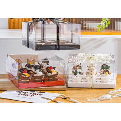 กล่องคัพเค้ก 9 ช่อง กล่องPVC กล่องพลาสติก 9ช่อง （CC18） ขนาด 27x26x14 ซม. รหัส CC18 | BoxDee