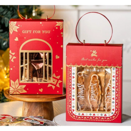 กล่องขนม กล่องคริสต์มาส Chritmas หูหิ้ว Gift for You ขนาด 13x8x4.5 ซม. รหัส CT23 | BoxDee