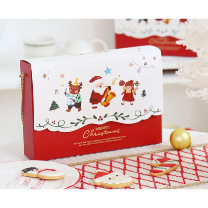 กล่องคริสต์มาส Chritmas 6 ช่อง กล่องคุ๊กกี้ ขนม หูหิ้วโช่ (CT24） รหัส CT24 | BoxDee