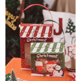 กล่องคุกกี้คริสมาสต์ Chritmas หูหิ้ว X’mas ช่องหน้าต่าง รหัส CT33 | BoxDee