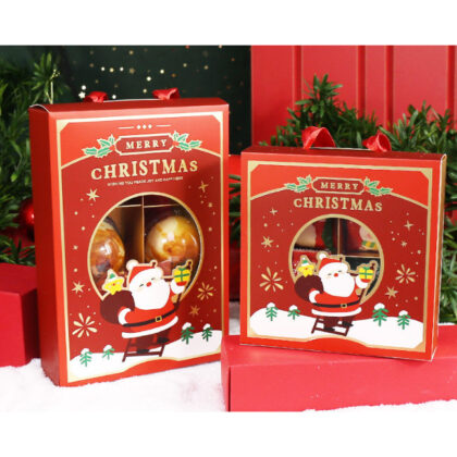 กล่องคริสต์มาส Chritmas ปีใหม่ กล่องของขวัญ 4ช่อง 6 ช่อง หูหิ้ว ซานต้า(CT32） รหัส CT32 | BoxDee