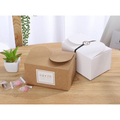 แพค 5 ใบกล่องเค้ก ขนม คุ๊กกี้ ช็อคโกแลต พาย ฝาขัด（QQ03） รหัส QQ03 | BoxDee