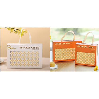 กล่องขนม 6ช่อง ขนมไหว้พระจันทร์ หูหิ้ว SPECIAL GIFTS ขนาด 17.3x17.3x5 ซม. รหัส MOON91 | BoxDee