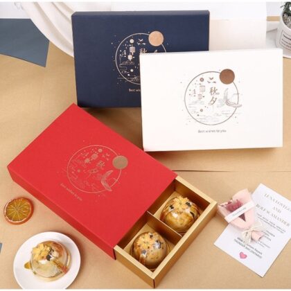 กล่องขนม ขนมไหว้พระจันทร์ 6 ช่อง (ลายนกกระเรียน) รหัส MOON127 | BoxDee