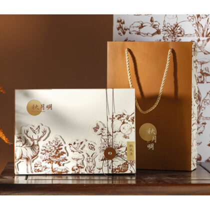 กล่องเค้ก ขนมไหว้พระจันทร์ 6 ช่อง น้ำตาลกวาง รหัส MOON189 | BoxDee