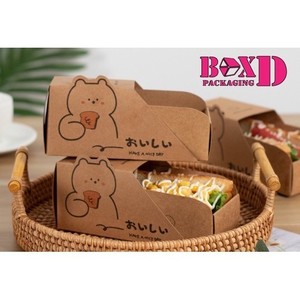 กล่องใส่แซนวิช ฮอทด็อก ขนมปังสอดไส้ กล่องสไลด์ แพค10ใบ รหัส S25 | BoxDee