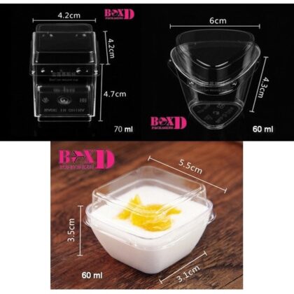 ถ้วยมูสใส่เค้ก ไชค์มินิ 60 ML (แพค 20 ใบ) 4.2x4.2x4.7-6x4.3 ซม U31
