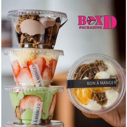 ถ้วยเค้กสไตล์เกาหลี มูส พุดดิ้ง ทรงกรวย แพค 20 ใบ 180/260 ml ร้านเบเกอรี่ PVC38