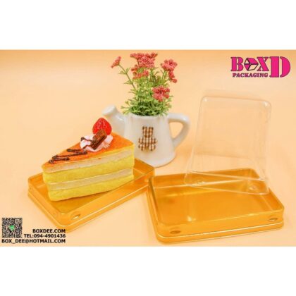 กล่องเค้กชิ้นฐานทองฝาใส(ZZ019) แพค 20ชุด