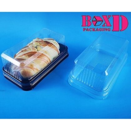 กล่องพลาสติกใส่ขนมและเบเกอรี่ ฝาใส เทียบE-55 -แพค25ใบ 8.2x14.8x5.8 ซม ร้านเบเกอรี่ XX020