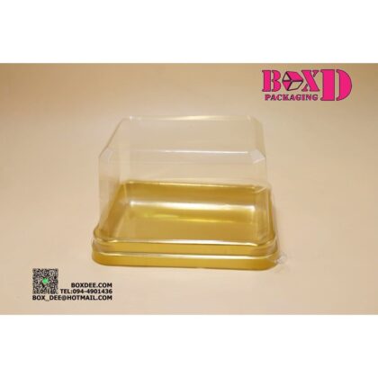 กล่องอเวย์สั้น ฐานทอง (แพค20ใบ) 8x11.5x7.8-8x11.5x6.7 ซม ร้านเบเกอรี่ ZZ071