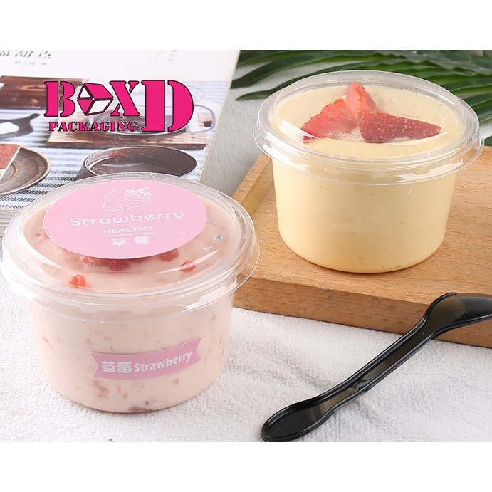ถ้วยพลาสติกpet กล่องใส่ขนม พร้อมฝาปิด เต้าฮวย ชีสเค้ก มูสเค้ก แพค 20 ใบ 150/250 ml ร้านเบเกอรี่ PVC39 - Image 3