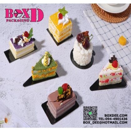 แผ่นกระดาษรองเค้ก ชิ้น สีดำ (แพค50ใบ) 9x4.3-11.8x7.8 ซม ร้านเบเกอรี่ BDP20